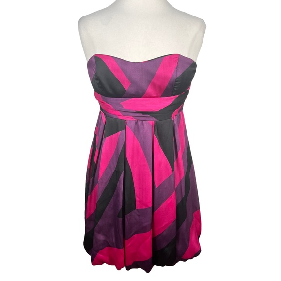 Twentyone F21 Strapless Sweetheart Neck Empire Waist Bubble Hem Party Minidress - Picture 1 of 5